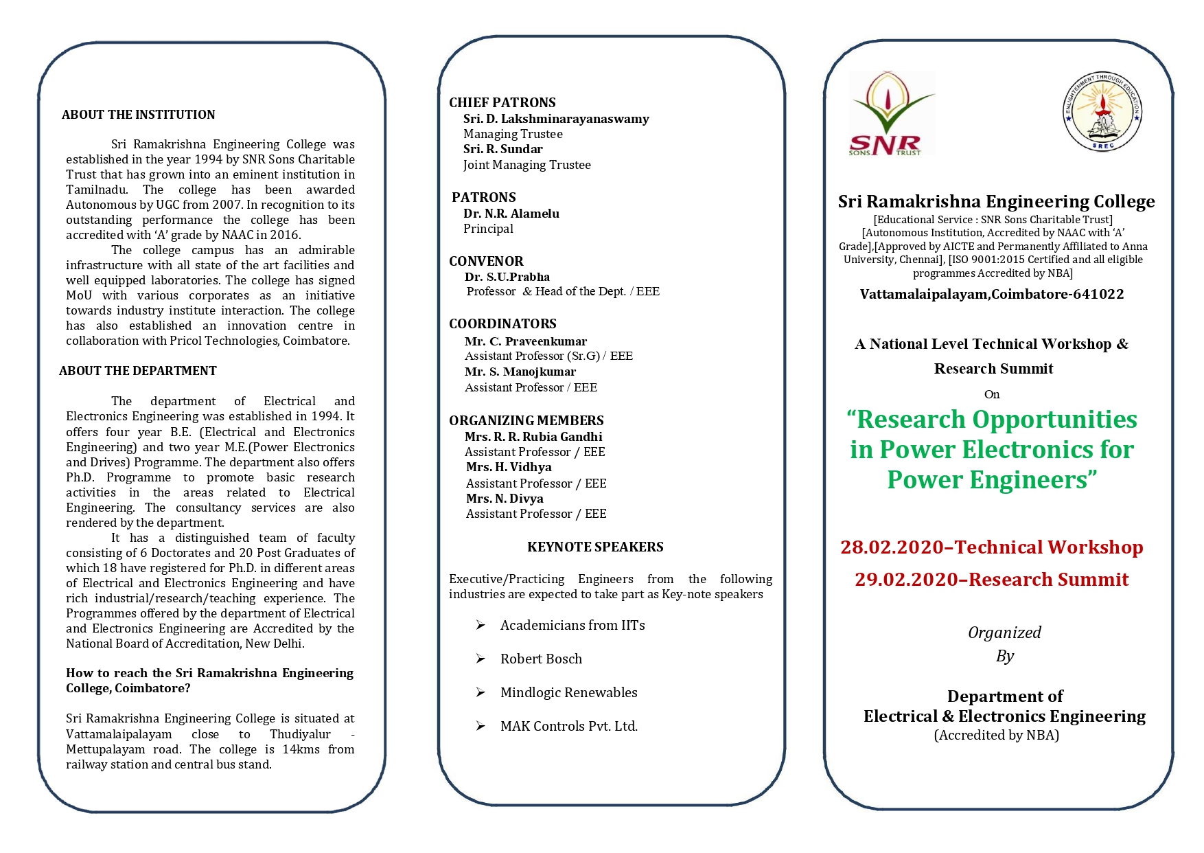 National Level Technical Workshop and Research Summit 2020